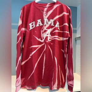 Tie-Dye 'BAMA' Long Sleeve Tee. Waffle type lightweight thermal. Fits sz large.
